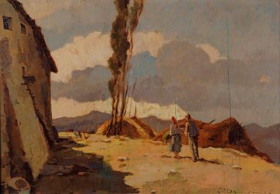 Strada con Contadini