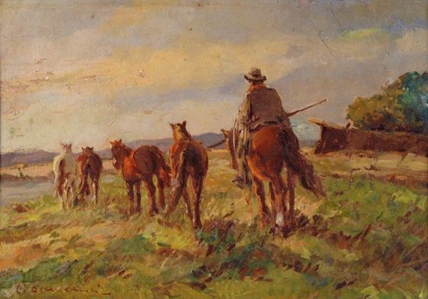 Carlo Domenici - Buttero e cavalli