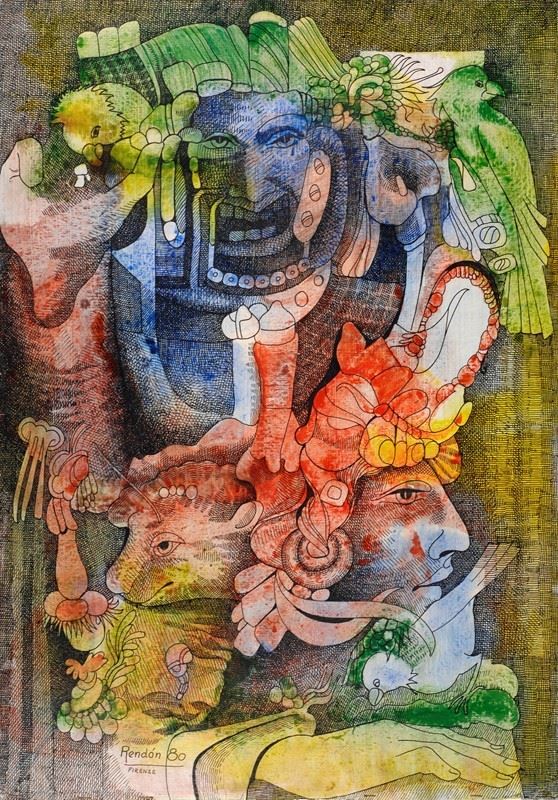 Anonimo, XX sec. : Without title  (1980)  - Mixed technique on paper - Auction CONTEMPORARY ART - Galleria Pananti Casa d'Aste