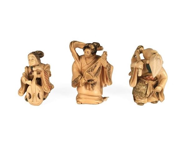 Tre netsuke