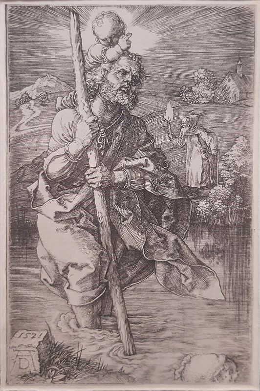 Albrecht Durer : San Cristoforo e l&#39;eremita   - Auction ANTIQUES - Galleria Pananti Casa d'Aste