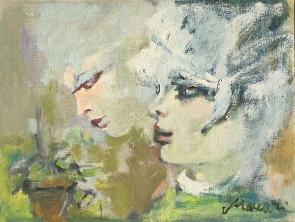 Mino Maccari : Senza titolo  - Olio su cartone telato - Asta AUTORI DEL XIX E XX SEC, ARTE MODERNA E CONTEMPORANEA - Galleria Pananti Casa d'Aste