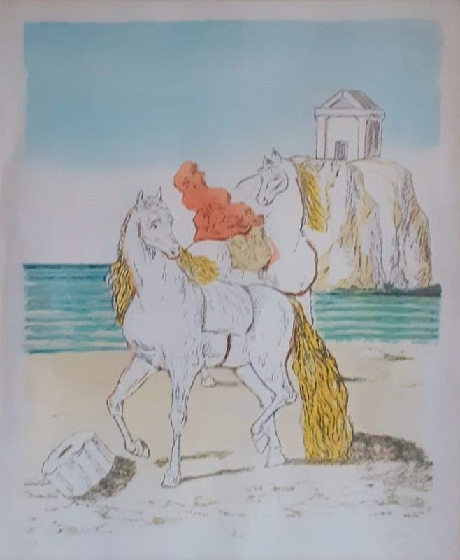 Giorgio De Chirico - Cavalli Col Tempio