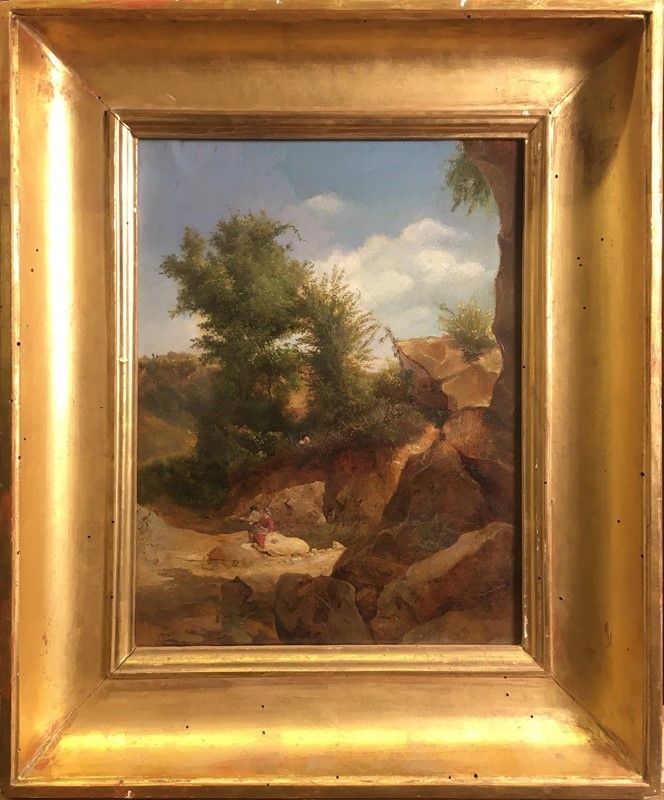 Anonimo, XIX Sec. - Figure nel Paesaggio