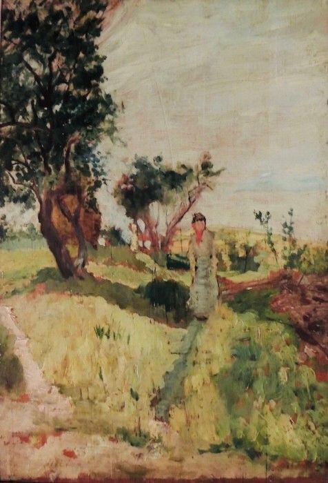 Ulvi Liegi : Donna a passeggio in campagna  - Auction AUTORI DEL XIX E XX SEC, ARTE MODERNA E CONTEMPORANEA - Galleria Pananti Casa d'Aste