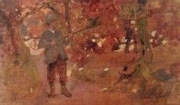 Francesco Gioli : Richiami per la caccia  - Olio su tavola - Asta AUTORI DEL XIX E XX SEC, ARTE MODERNA E CONTEMPORANEA - Galleria Pananti Casa d'Aste