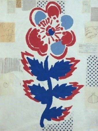 Donald Baechler - Light Blue Flower # 4