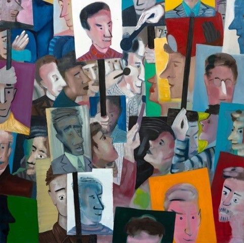 Marco Cingolani : La rivoluzione siete voi  (1992)  - Olio su tela - Asta AUTORI DEL XIX E XX SEC, ARTE MODERNA E CONTEMPORANEA - Galleria Pananti Casa d'Aste