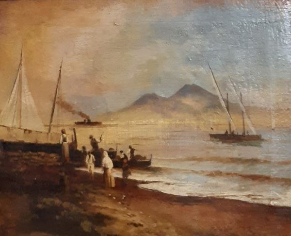 Anonimo, XIX - XX sec. : Paesaggio napoletano  - Auction Paintings, Drawings, Furniture and Art Objects -  Authors of the 19th and 20th centuries - II - Galleria Pananti Casa d'Aste
