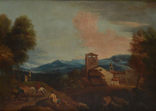 Ambito di Giuseppe Zais,Scuola Veneta, XVIII sec. - Country landscape