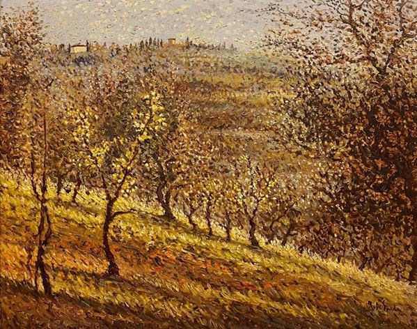 Anonimo, XX sec. - Primavera in collina fiorentina