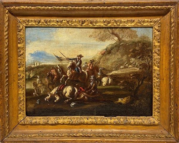 Scuola Napoletana, XVIII sec. - Battaglia