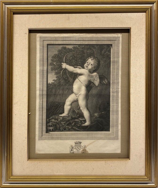 Anonimo, XIX Sec. - Putti e Stemmi Araldici