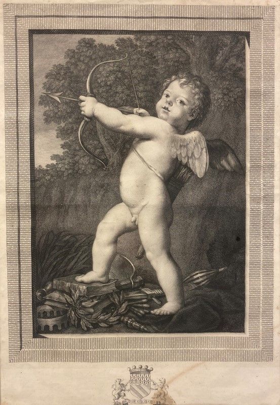 Anonimo, XIX Sec. - Putti e Stemmi Araldici