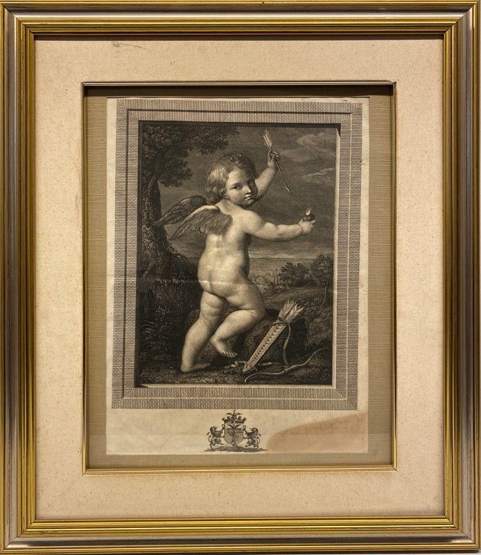 Anonimo, XIX Sec. - Putti e Stemmi Araldici