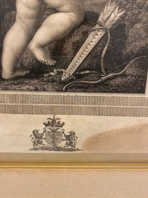 Anonimo, XIX Sec. - Putti e Stemmi Araldici