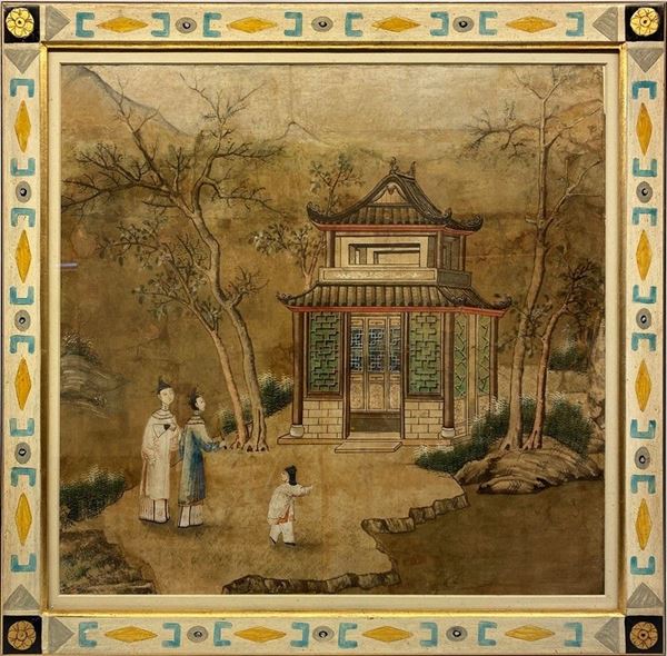 Paesaggio con figure e Tempio