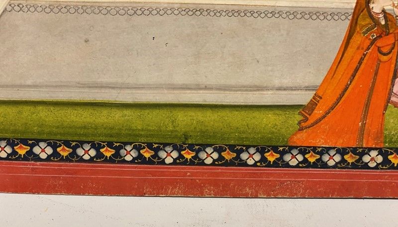 Krishna Seduto Fuori dal Tempio di Shiva Incontra un Gruppo di Donne