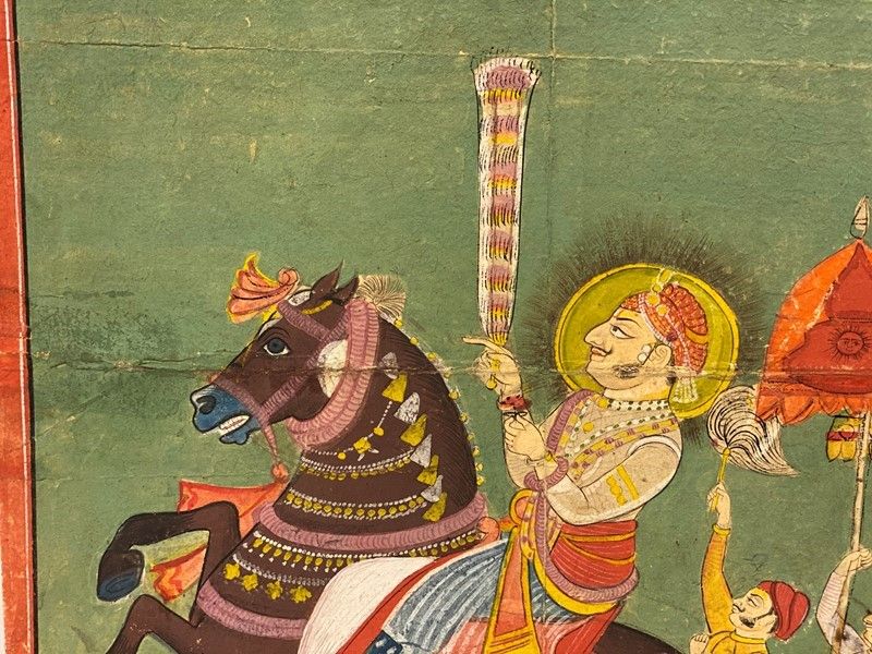 Maharaja a Cavallo con Cinque Attendenti