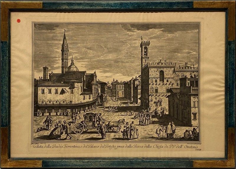 Giuseppe Zocchi - Veduta del Palazzo Vecchio; Veduta della Badia Fiorentina; Veduta della Metropo...