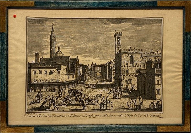 Giuseppe Zocchi - Veduta del Palazzo Vecchio; Veduta della Badia Fiorentina; Veduta della Metropo...