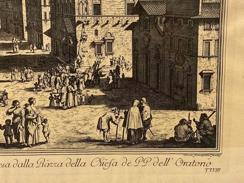 Giuseppe Zocchi - Veduta del Palazzo Vecchio; Veduta della Badia Fiorentina; Veduta della Metropo...