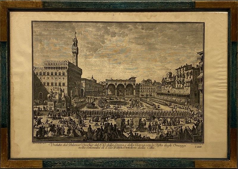 Giuseppe Zocchi - Veduta del Palazzo Vecchio; Veduta della Badia Fiorentina; Veduta della Metropo...
