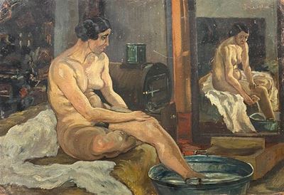 Nudo Seduto (fronte); Ponte alle Grazie (retro)