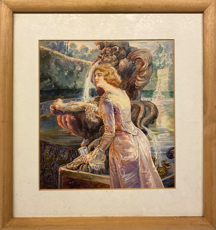 Anonimo, XX Sec. - Donna alla Fontana
