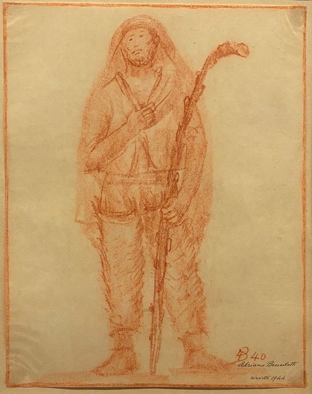 Adriano Benedetti - Coppia di Disegni (santo e Pastore)