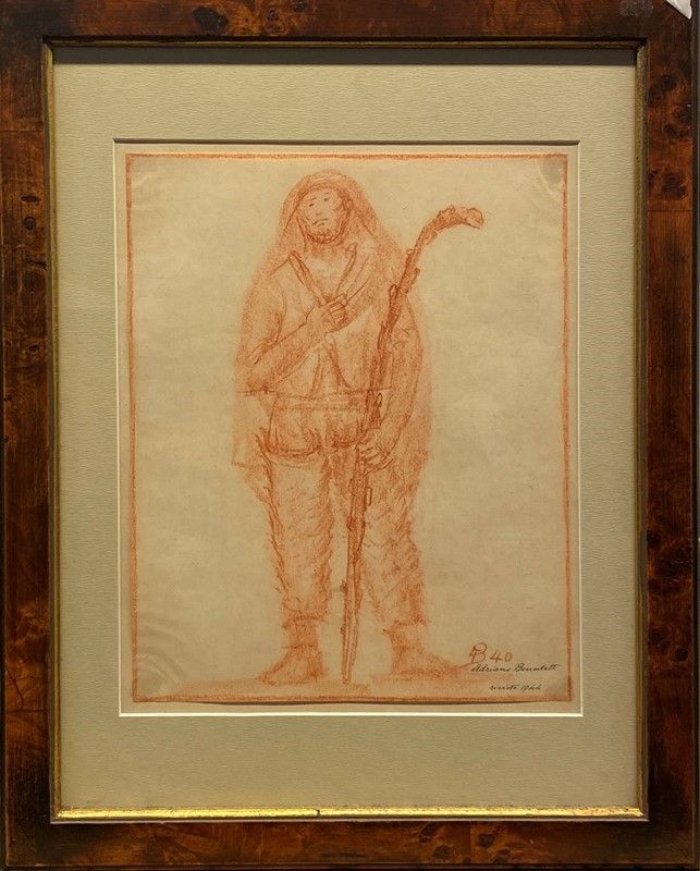 Adriano Benedetti - Coppia di Disegni (santo e Pastore)