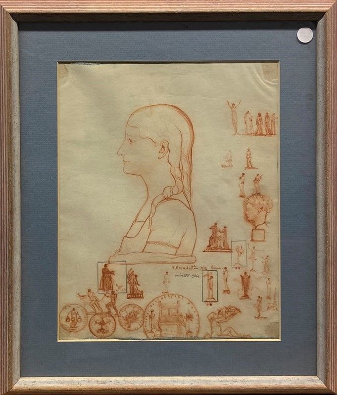 Adriano Benedetti - Fanciulla e Studi di Medaglie e Figure