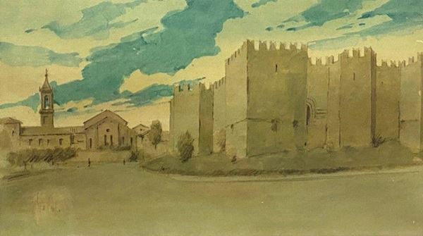 Guido Dolci - Veduta del castello dell'Imperatore a Prato