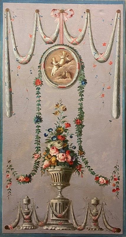 Scuola Napoletana, XX Sec. - Coppia di Pannelli Decorativi