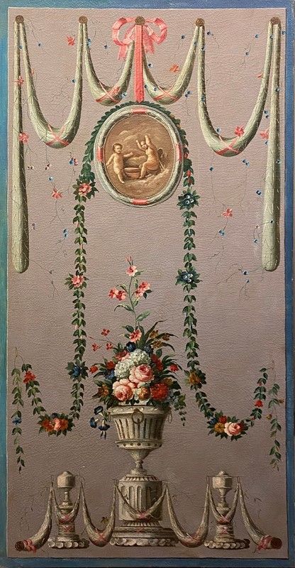 Scuola Napoletana, XX Sec. - Coppia di Pannelli Decorativi