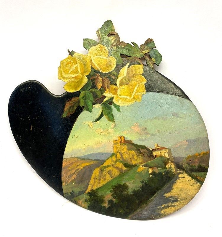 Anonimo, XIX Sec. - Veduta di Modigliana e Rose