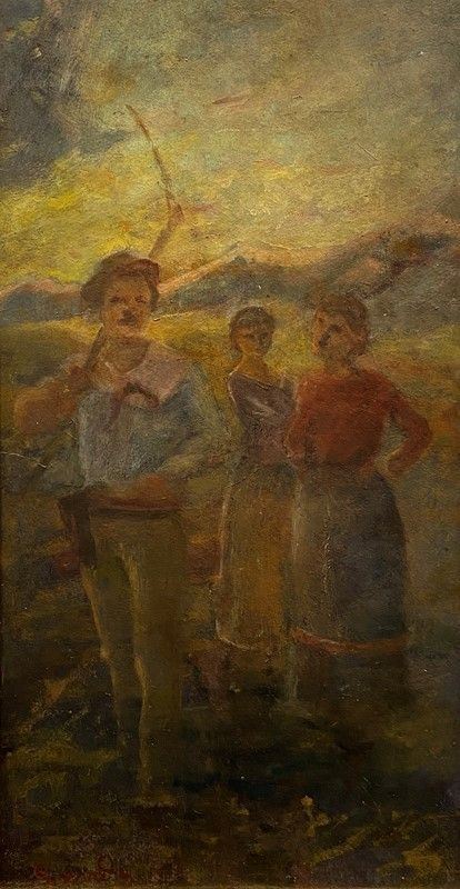 Giacomo Gandi - Paesaggio con Contadini