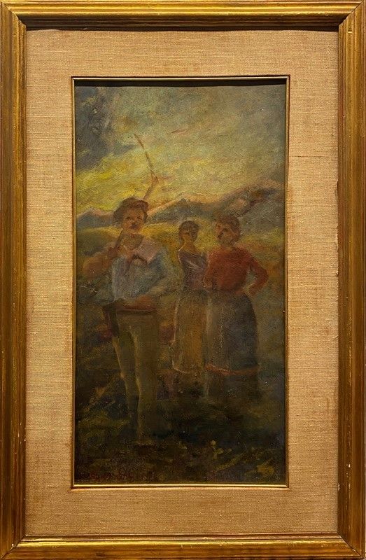 Giacomo Gandi - Paesaggio con Contadini