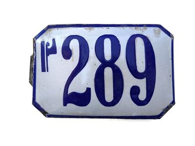 Placca Smaltata con Numero Civico 289