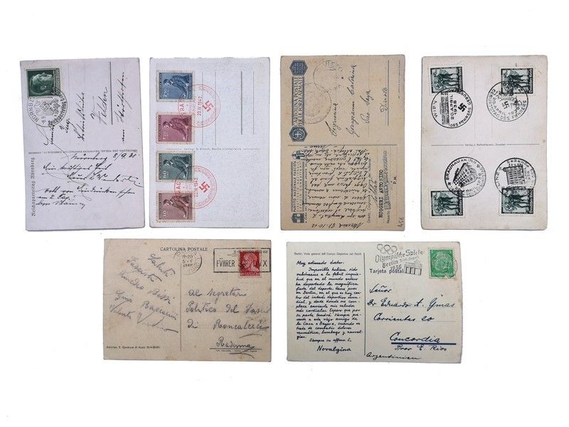Sei Cartoline Viaggiate e Timbrate