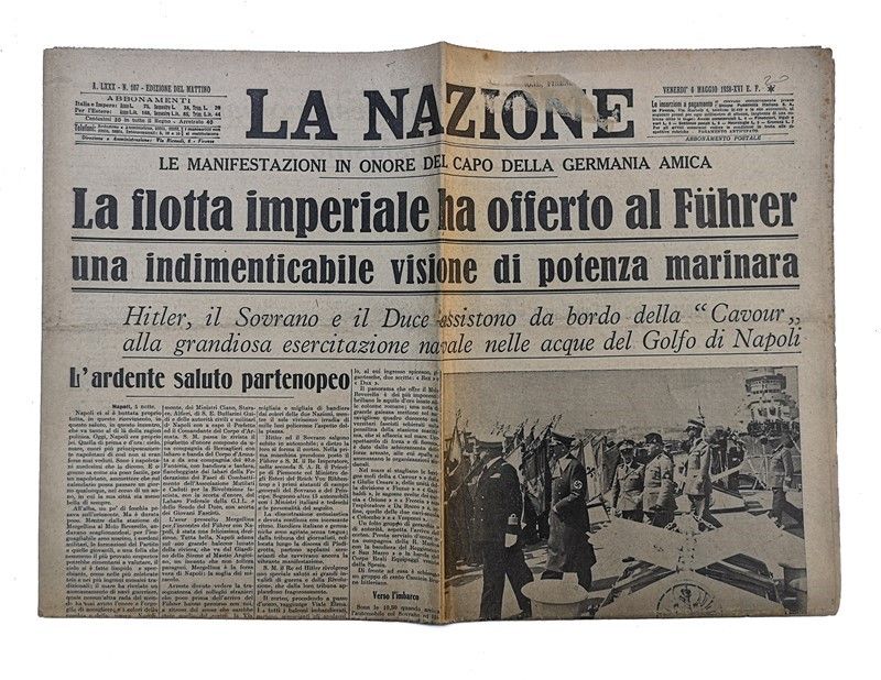 Due Edizioni della Nazione (maggio 1938) e la Gazzetta del Popolo (settembre 1938)