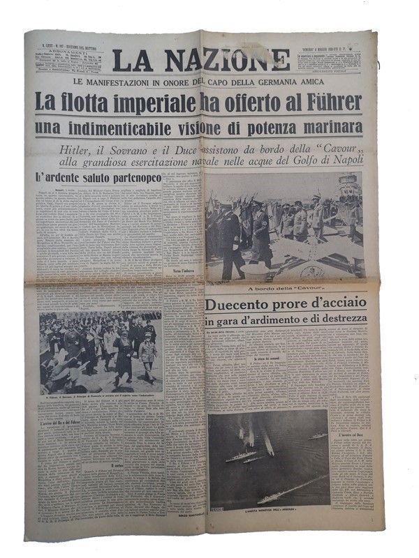 Due Edizioni della Nazione (maggio 1938) e la Gazzetta del Popolo (settembre 1938)