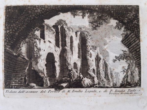 Giovanni Battista Piranesi - Veduta dell'avanzo del portico di M. Emilio Lepido