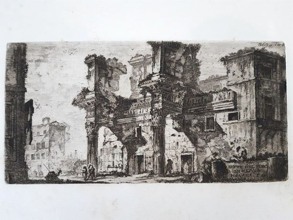 Giovanni Battista Piranesi :  Parte del Foro di Nerva  - Auction Paintings, Drawings, Furniture and Art Objects -  Authors of the 19th and 20th centuries - II - Galleria Pananti Casa d'Aste