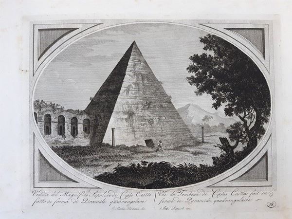 13 acqueforti realizzate su opere di piranesi firmate in lastra 