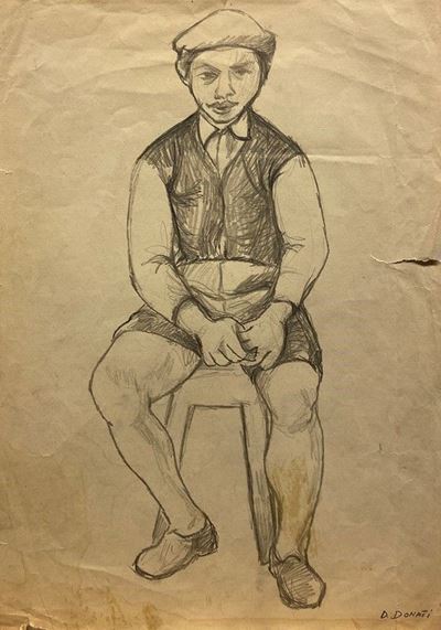 Ritratto di Danilo Donati (fronte); Ritratto di Signora (retro)