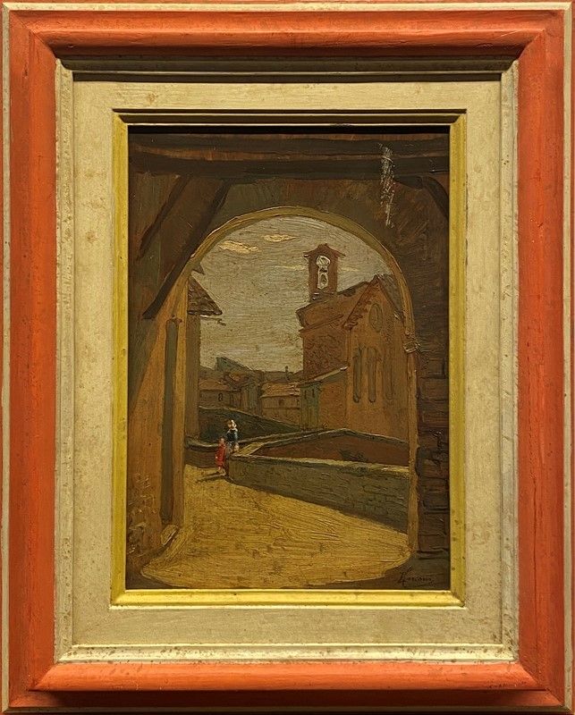 Anonimo, XIX - XX Sec. - Scorcio di Paese dal Sott'arco