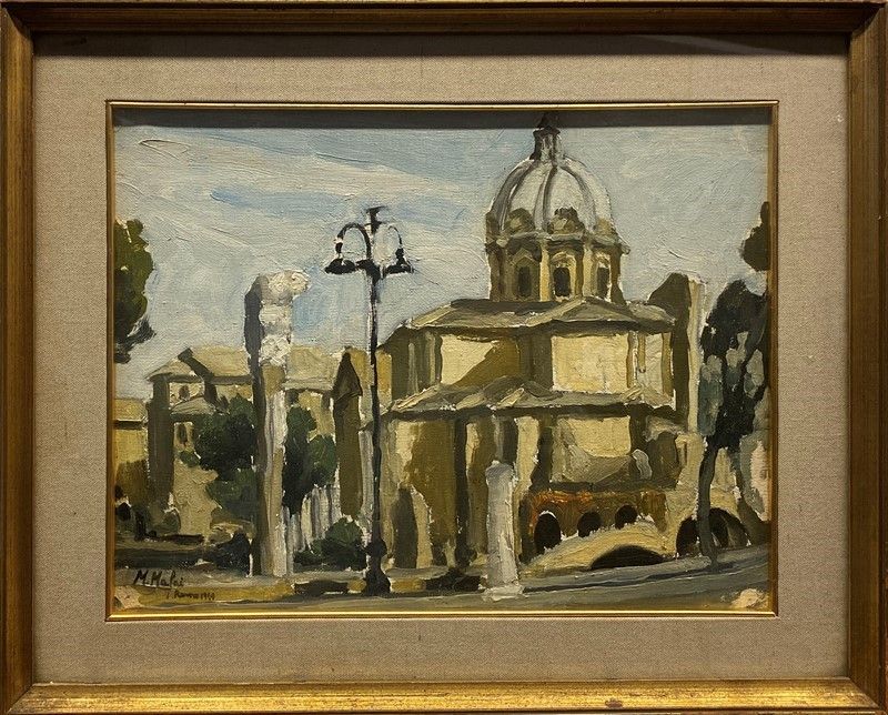 Mario Mafai - Veduta della Chiesa del Ss. Nome di Maria a Roma