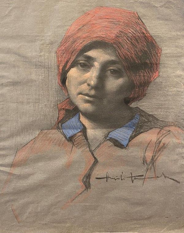 Angiolo Tommasi - Giovane  contadina