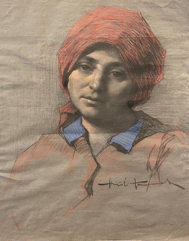 Angiolo Tommasi - Giovane Contadina